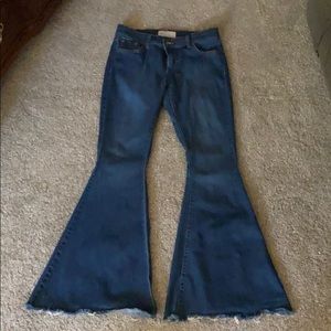 Free people fringed bell bottoms
